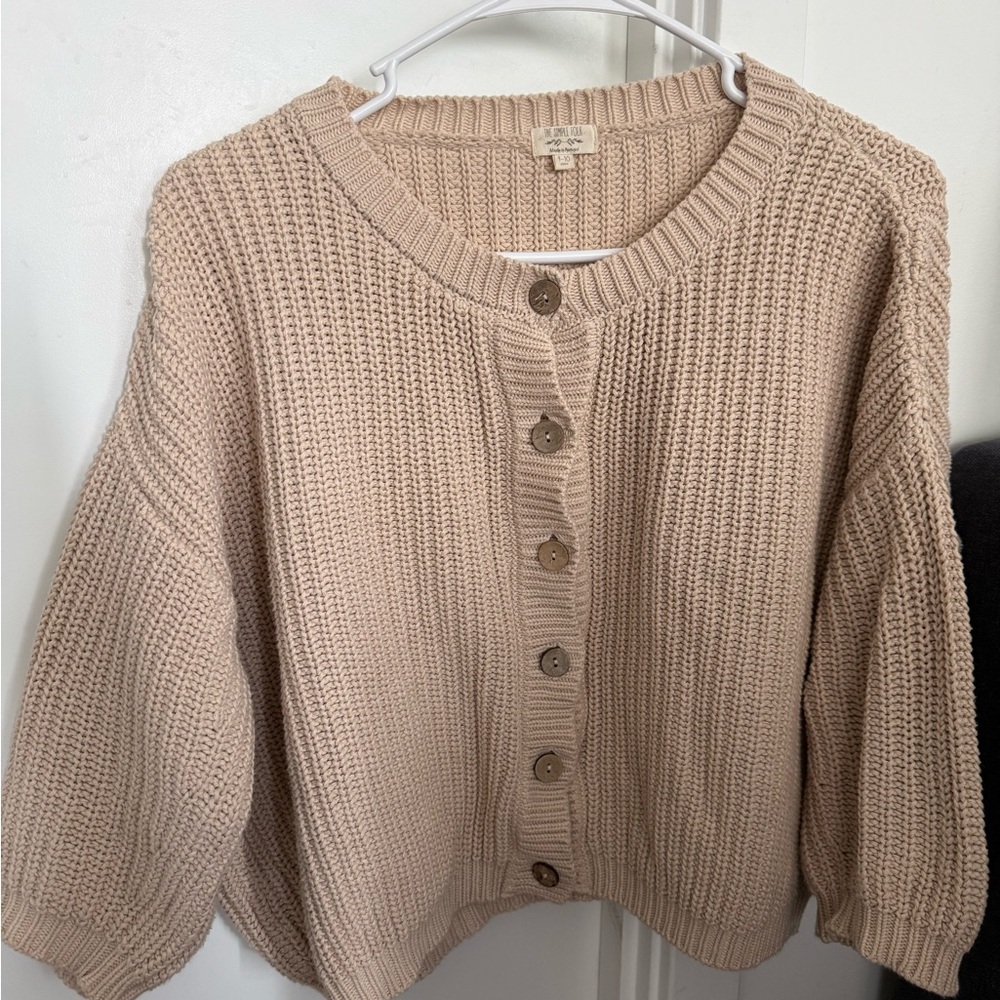 Organic Oatmeal Cotton Cardigan - The Simple Folk